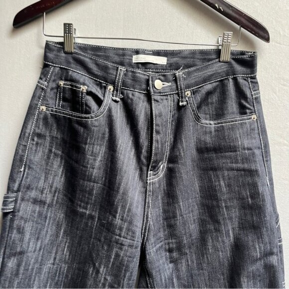 Oak + Fort wide leg carpenter utility denim jeans Sz M - Picture 5 of 16